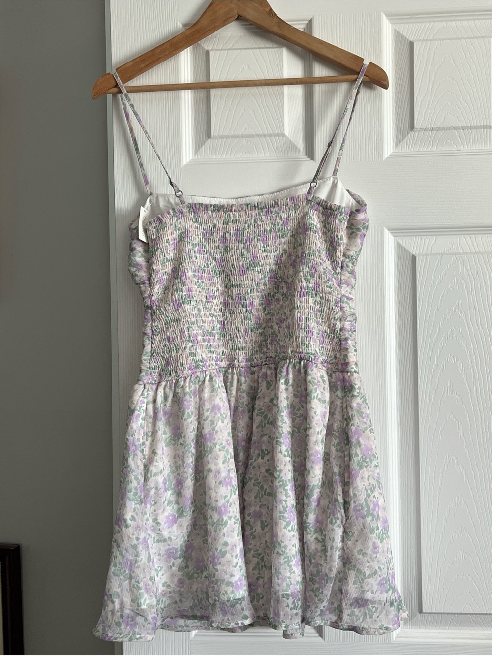 Hollister Lilac Floral Spaghetti-Strap Sundress with pockets and built-in shorts - Picture 3 of 5